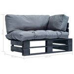 vidaXL Canapé de jardin palette avec coussins gris Pinède