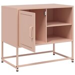 vidaXL Meuble TV rose 68x39x60 5 cm acier