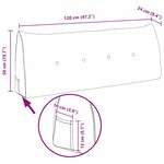 vidaXL Coussin de Dos Jaune clair 120 x 24 x 50 cm tissu