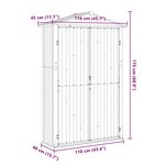 vidaXL Abri de jardin Gris 116x45x175 cm Acier galvanisé
