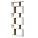 Homemania Bibliothèque Tablero 60x20x156 6 cm Blanc et noyer