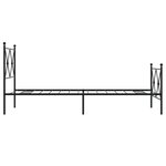 vidaXL Cadre de lit métal sans matelas avec pied de lit noir 75x190 cm