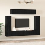 vidaXL Ensemble meuble TV 8 Pièces Chêne Noir 80 x 30 x 30.5 cm
