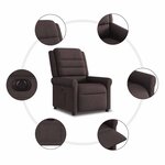 vidaXL Fauteuil inclinable électrique Marron foncé Tissu