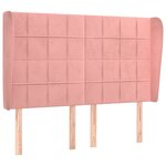 vidaXL Tête de lit avec oreilles Rose 147x23x118/128 cm Velours