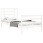 vidaXL Cadre de lit sans matelas blanc bois massif