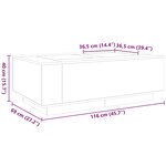 vidaXL Table basse avec LED infini chêne fumé 116x69x40 cm