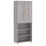 vidaXL Buffet haut Sonoma gris 69 5x34x180 cm Bois d'ingénierie