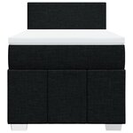vidaXL Sommier à lattes de lit avec matelas Noir 100x200 cm Tissu