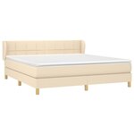 vidaXL Sommier à lattes de lit avec matelas Crème 160x200 cm Tissu