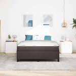 vidaXL Lit à ressorts Marron 140 x 200 cm Tissu  Bois Engineered