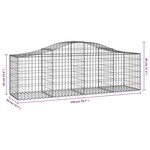 vidaXL Paniers à gabions arqués 18 Pièces 200x50x60/80 cm fer galvanisé