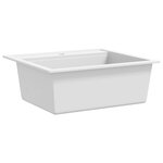 vidaXL Évier de cuisine Granit Seul lavabo Blanc