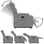vidaXL Fauteuil inclinable de massage électrique Gris clair Tissu