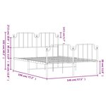 vidaXL Cadre de lit métal sans matelas avec pied de lit noir 140x190cm