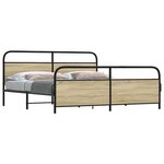 vidaXL Cadre de lit en métal sans matelas chêne sonoma 200x200 cm