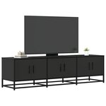 vidaXL Meuble TV noir 150x35x41 cm bois d'ingénierie et métal