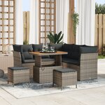 vidaXL Canapé de Jardin 8 Pièces avec Coussins Gris