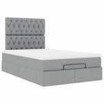 vidaXL Cadre de lit ottoman avec matelas gris clair 120x190 cm tissu