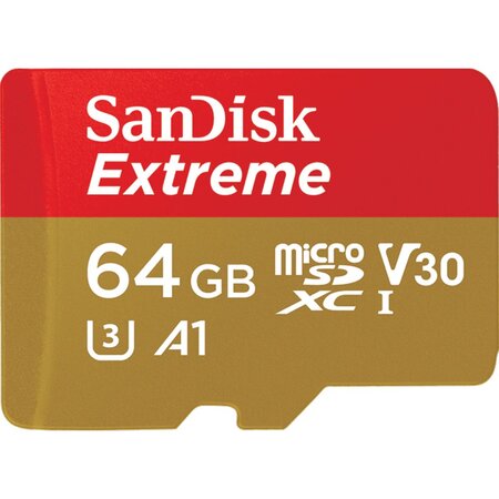 sandisk Extreme microSDXC UHS-I U3 V30 64 Go + Adaptateur SD