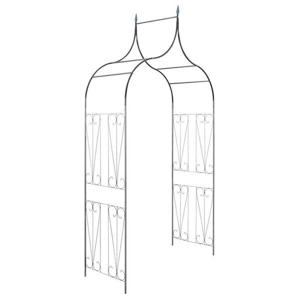 vidaXL Arche de jardin Design de piquet plantes grimpantes Vert foncé