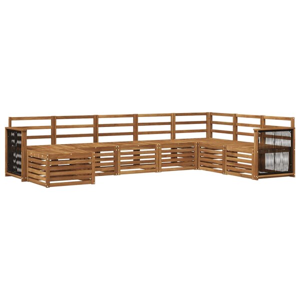 vidaXL Ensemble de canapés d'extérieur 6 Pièces Naturel