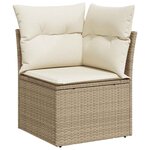 vidaXL Salon de jardin avec coussins 5 Pièces beige résine tressée acacia