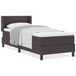 vidaXL Lit boxspring avec matelas Marron foncé 80 x 200 cm