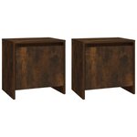vidaXL Tables de chevet 2 Pièces chêne fumé 45x34x44 5 cm bois ingénierie
