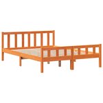 vidaXL Cadre de lit et tête de lit sans matelas cire marron 150x200 cm