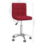 vidaXL Chaise pivotante de salle à manger Rouge bordeaux Tissu