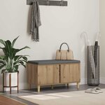 vidaXL Banc d'entrée avec coussin Chêne artisanal 80 x 38 x 46 cm