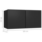 vidaXL Meubles TV suspendus 3 Pièces Noir 60x30x30 cm