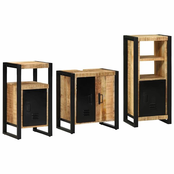 vidaXL Ensemble de mobilier de salle de bain avec étagère 3 Pièces