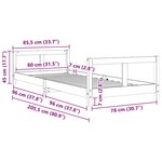 vidaXL Cadre de lit pour enfants blanc 80x200 cm bois de pin massif