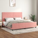 vidaXL Cadre de lit avec tête de lit Rose 200x200 cm Velours