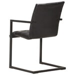 vidaXL Chaises à manger cantilever lot de 2 noir cuir véritable