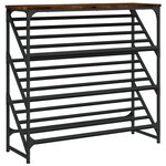 vidaXL Étagère à chaussures chêne fumé 90x30x85 cm bois d'ingénierie