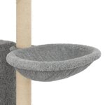 vidaXL Arbre à chat avec griffoirs en sisal Gris clair 131 cm