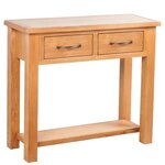 vidaXL Table console avec 2 tiroirs 83x30x73 cm Bois de chêne massif