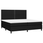 vidaXL Sommier à lattes de lit et matelas et LED Noir 200x200 cm Tissu
