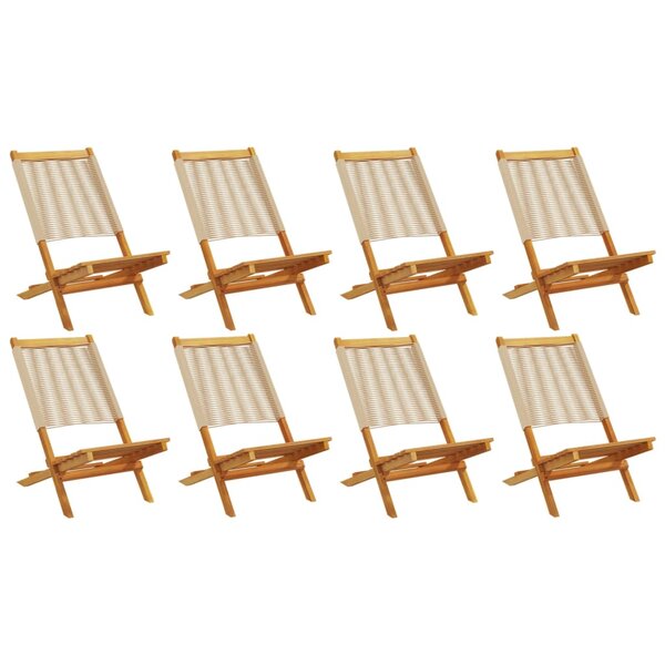 vidaXL Chaises de jardin pliantes lot de 8 beige bois d'acacia massif