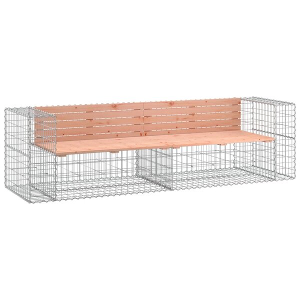 vidaXL Banc de jardin design gabion 244x71x65 5 cm bois massif douglas
