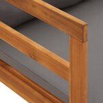vidaXL Chaise longue avec coussins gris foncé Bois d'acacia solide
