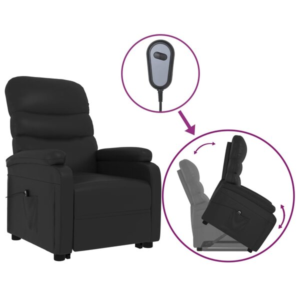 vidaXL Fauteuil Noir Similicuir