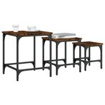 vidaXL Tables basses gigognes 3 Pièces chêne fumé bois d'ingénierie