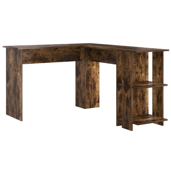 vidaXL Bureau d'angle avec rangement en chêne fumé 140x113 5x75cm