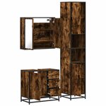 vidaXL Ensemble de meubles de salle de bain 3 Pièces Chêne fumé