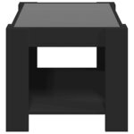 vidaXL Table basse avec LED noir 73x53x45 cm bois d'ingénierie