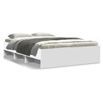 vidaXL Cadre de lit Blanc 140x190 cm bois d'ingénierie